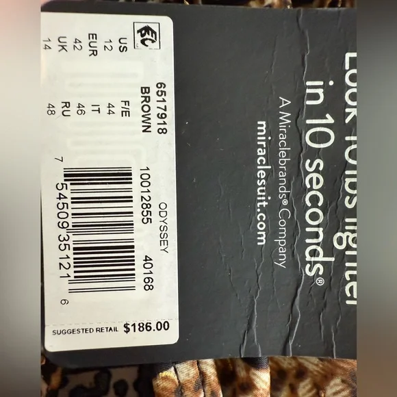 NEW Miraclesuit Lioness Odyssey Brown One Piece Swimsuit-Size 12 - Picture 7 of 10